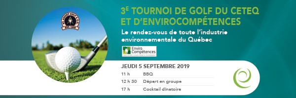 Le tournoi de golf du CETEQ et d'EnviroCompétences est de retour pour sa 3ème édition !
