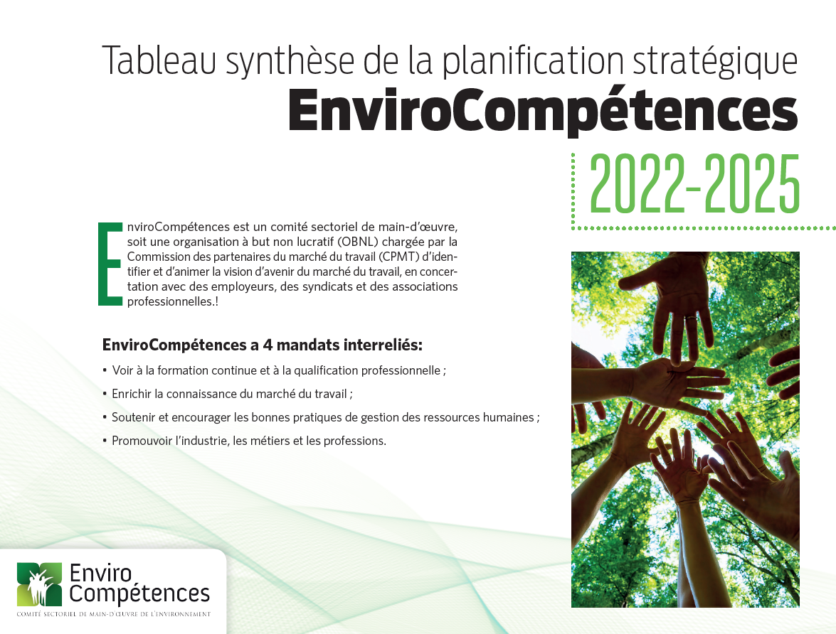Planification stratégique d'EnviroCompétences : découvrez ce qui s'en vient pour 2022-2025